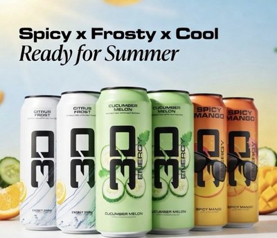 3D ENERGY  6 pack SUMMER Variety Mango   Cucumber Melon   Citrus Frost    