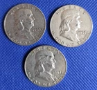 (3) Lot 1963 D Franklin Half Dollars US Coins 90% Silver