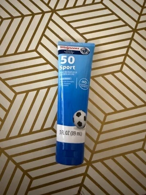 Walgreens SPF 50 Sport Broad Spectrum UVA UVB 3 fl oz Exp 4/2028
