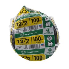 Southwire Outdoor Wire, 12/2WG UF 100 Ft Coil, Approved for Direct Burial Wir...