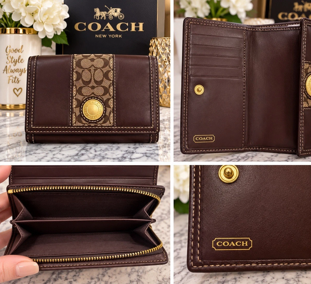 Coach Brown Wallets for Women with Vintage for sale | eBay