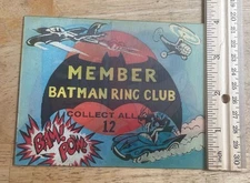 1966 BATMAN-ROBIN Ring Club Lenticular VARI VUE Great Condition!!! No Scratches