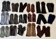 Vintage Driving Gloves Lot Washable Leather Leather Suede 17 Pairs Sz 6.5