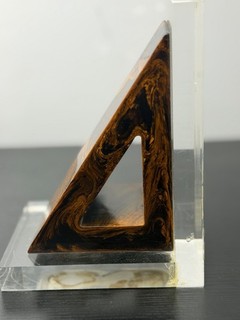 Vintage Single Bakelite Catalin Bookend with Lucite Base Brown
