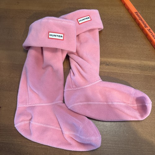 Hunter Women's M / L Pink Fleece Welly Rain Boot Socks Liners