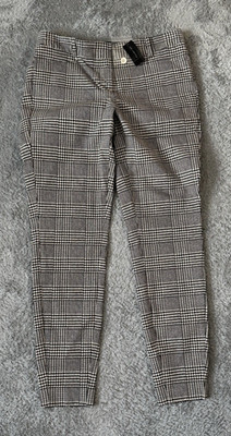 NWT The Limited Womens Dress Pants 4R Black Cream Check Exact Stretch Career