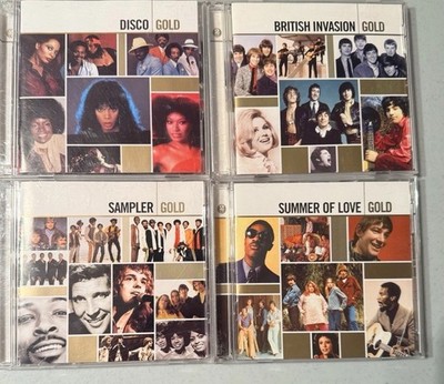 4 Gold, 2CD Sets. British Invasion, Summer Of Love, Disco, & Sampler (1CD Set).