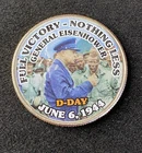 Colorized Kennedy Half Dollar D-Day Full Victory - Nothing Less Free Shipping
