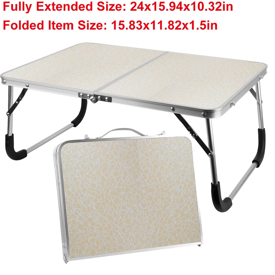 24" Folding Table Portable Aluminum Picnic Party Dining Camping Laptop Tables - Image 2 of 4