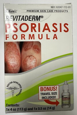 Dr. Blaine's Revitaderm Psoriasis Formula 4 Oz. + Travel Size - Pack of 3
