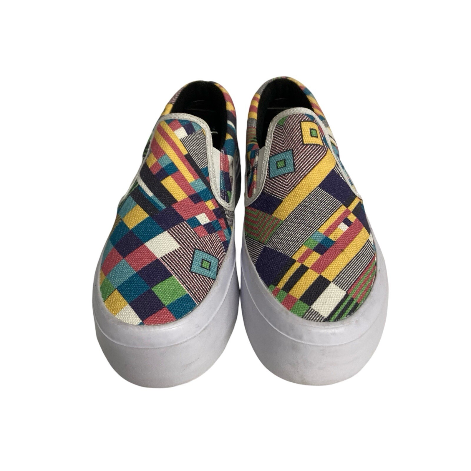 DC*  Slip On Multi-colored Checkered Skateboard S… - image 4