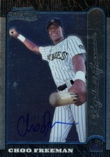 1999 Bowman Chrome CHOO FREEMAN Signed Card autograph AUTO ROCKIES RC
