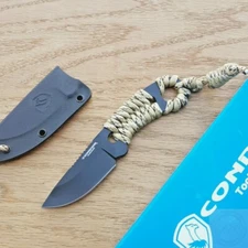 Condor Carlitos Neck Fixed Knife 2.51" 1075HC Steel Blade Wrapped With Paracord