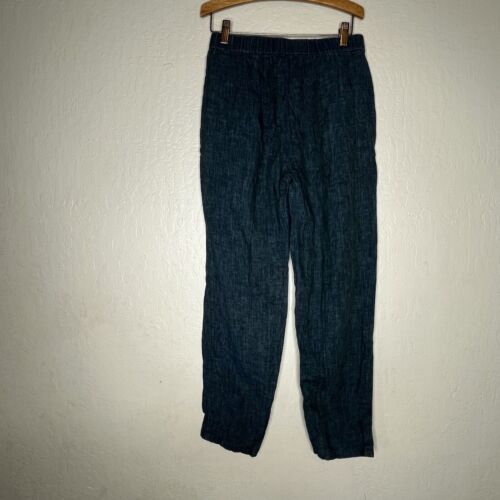 Eileen Fisher 100% Organic Linen Blue Delave Pants Women’s Size XXS - 第 5/8 張圖片