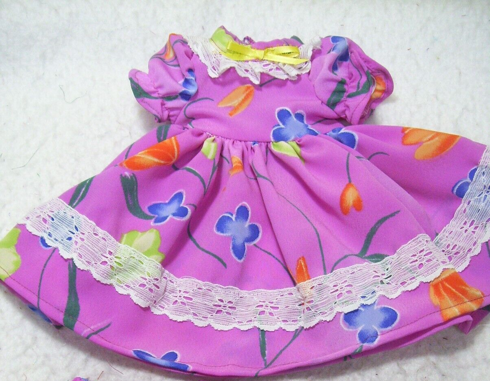 Flowers silky dress, panties, & hair bowsfits 18" dolls eBay