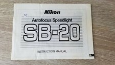 NIKON SB-20 Autofocus Speedlight Flash camera Owner's manual instruction book