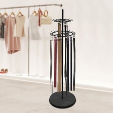 Freestanding 2-Tier Belt  Tie Display Rack 31 Hooks Adjustable Feet