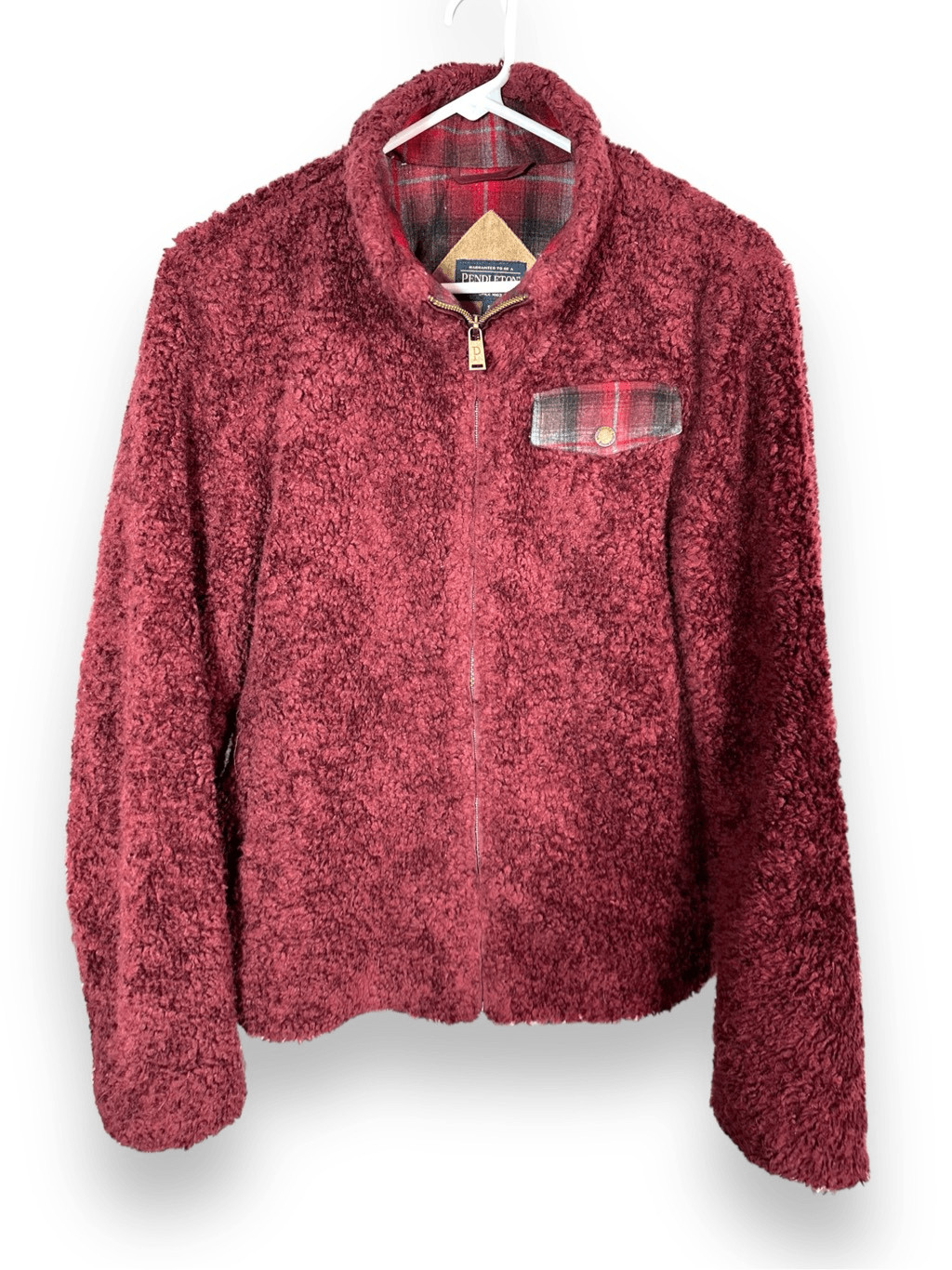 Pendleton Sherpa Zip Up Jacket Plaid Details - image 1
