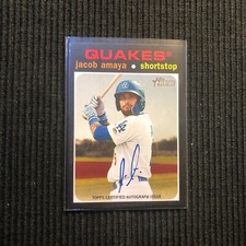 2020 TOPPS HERITAGE MINOR JACOB AMAYA *CERTIFIED AUTO*  QUAKES