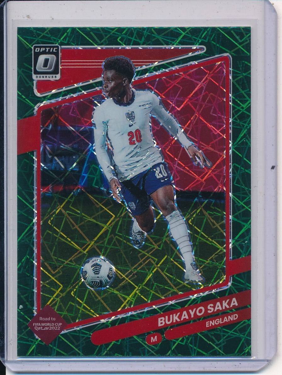 BUKAYO SAKA 2021-22 DONRUSS OPTIC WORLD CUP GREEN VELOCITY PRIZMS #54