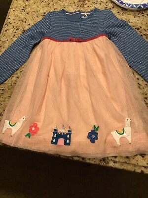 mini boden llama dress Mini Boden Striped Llama Applique Velour Dress