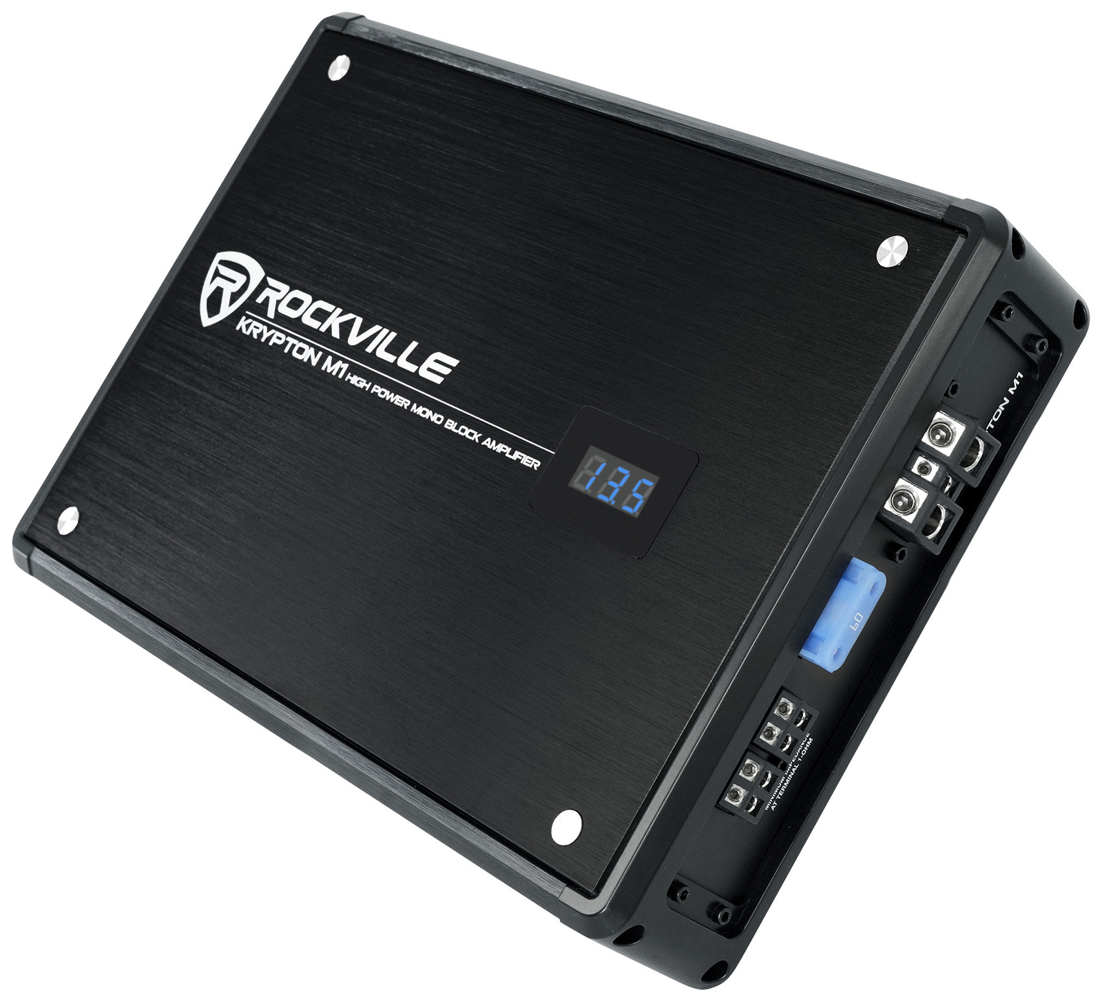 Автомобильный усилитель Rockville KRYPTON-M1 мощностью 2000 Вт Пиковый 500 Вт среднеквадратичный Моно 1 Ом Пульт дистанционного управления Комплект усилителей