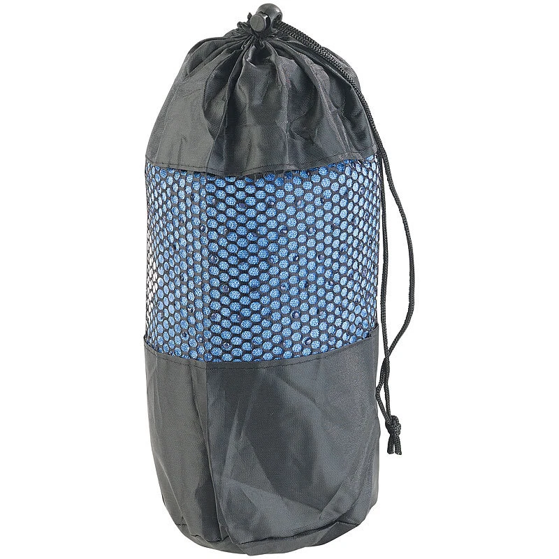 2in1-Mikrofaser-Yoga-Handtuch & Auflage, saugfähig, rutschfest, blau - Bild 2 von 4