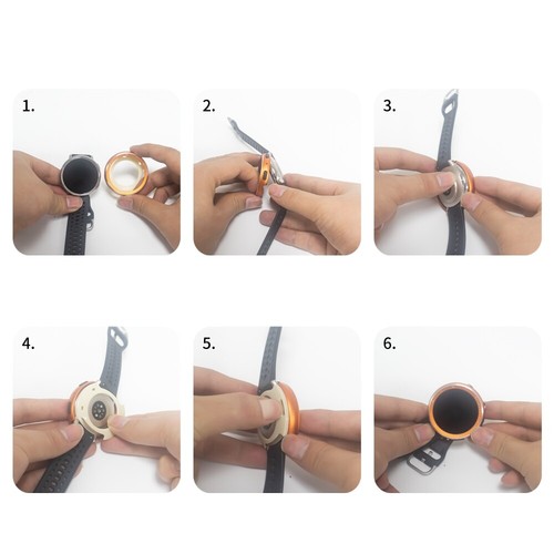 For Amazfit Active2 Sapphire Edition Smartwatch Metal Case Bezel Case SolidColor - Photo 2 sur 21