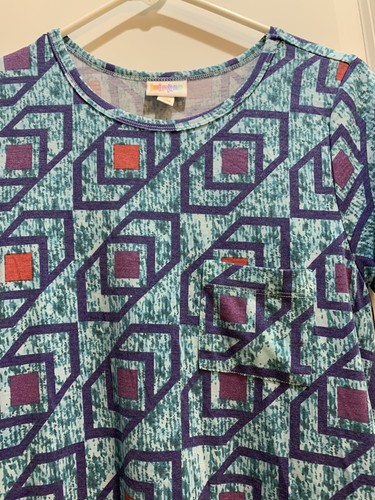 LuLaRoe Carly Dress Pre-owned Size XSMALL Blue And Purple Print - Picture 3 of 4