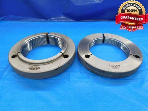 4 5/8 8 UN 2A THREAD RING GAGES 4.625 4.6250 GO NO GO P.D.'S = 4.5410 & 4.5315