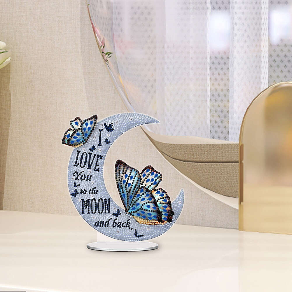 Butterfly Moon 5D DIY Diamond Art Tabletop Decorations Acrylic Desktop