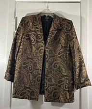 Kasper Women’s Paisley Jaquard-Long Jacket Size16