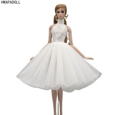 White High Neck Ballet Dress For 11.5" Girl Doll Outfits 1/6 Accessories Clothes