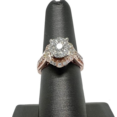 14kt Rose Gold Diamond Pave Engagement Ring - Picture 2 of 7