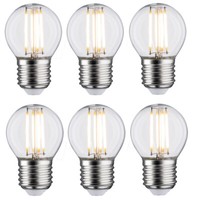 6X Paulmann Led Filament Kugel E27 Warmweiß 5W = 40W 470Lm Eek:F (Spektrum A-G)