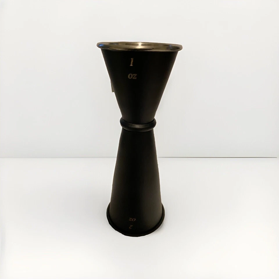 JIGGER negro de medición de acero inoxidable 1 oz. X 2 oz. Shot de bar de cócteles estilo japonés Foto 4 de 4