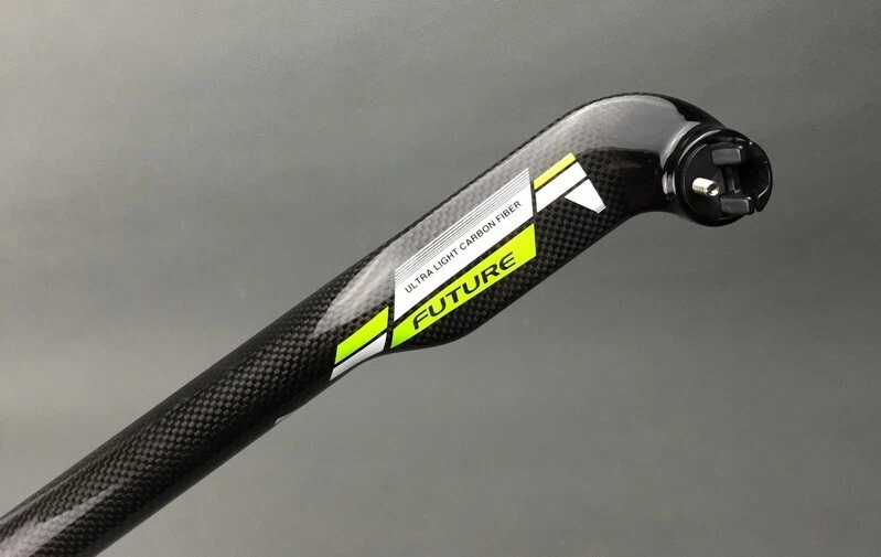 Tija de sillín de bicicleta de carbono completa Tija de sillín Hoja Barrido trasero 25° Bicicleta de carretera MTB Foto 2 de 4