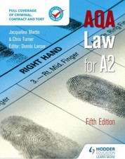 AQA Law for A2 Fifth Edition by Martin & Turner, Editor Lanser (2014)