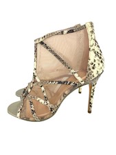 Ted Baker Taminaa Mesh Snake Print Leather Bootie Peep Toe Sz 38 Eu New Sh29