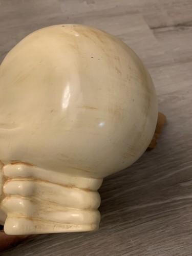 Life Size Ceramic Decoration Skull Light 1980s Vintage - Picture 5 of 7
