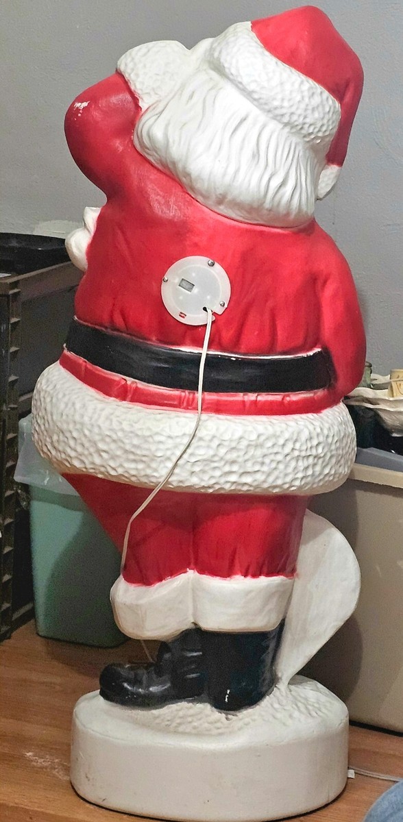 Vintage Blow Mold Santa Claus w/ List 44 Inches Tall By General