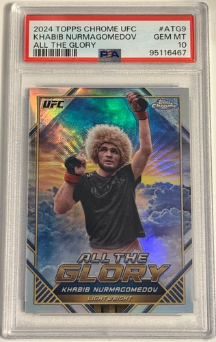 🥋2024 Topps Chrome UFC #ATG9 - Khabib Nurmagomedov - All the Glory 🏆PSA 10 Gem
