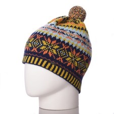 Merino Wool Nordic Knit Beanie Bobble Winter Hat SALE RRP £35