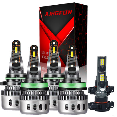 For Jeep Compass 2011 2012 2013 6000K LED Headlights + Fog Bulbs Combo Kit 6x