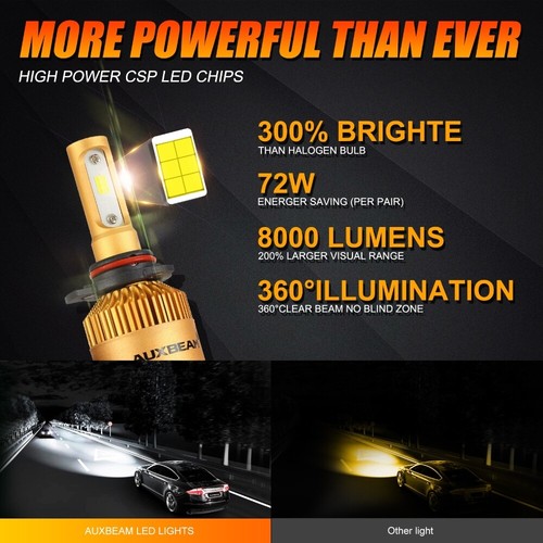 AUXBEAM S3 9005 H11 H10 LED Headlights 6500K for 2015-2023 Ford F-150 XLT Pickup - Picture 4 of 12