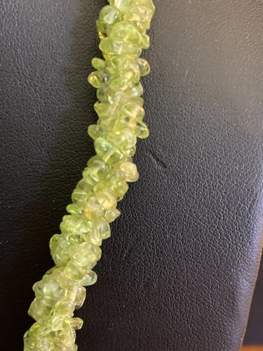 20" Peridot Twisted Necklace .925 Hook Clasps 8 mm wide - Picture 2 of 10