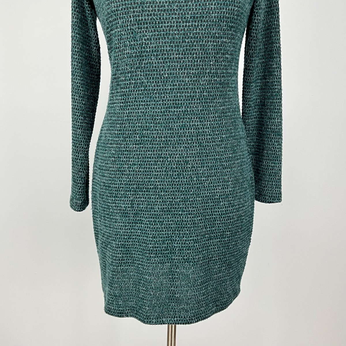 I.N. San Francisco Womens Green Cowl Neck Long Sleeve Sweater Dress size  Large