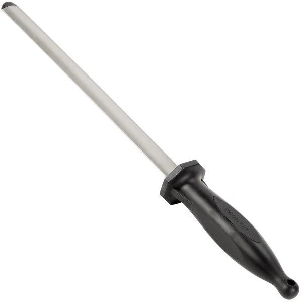 Mercer Culinary 10" Oval Diamond Knife Sharpening Steel w/Black Plastic Handle