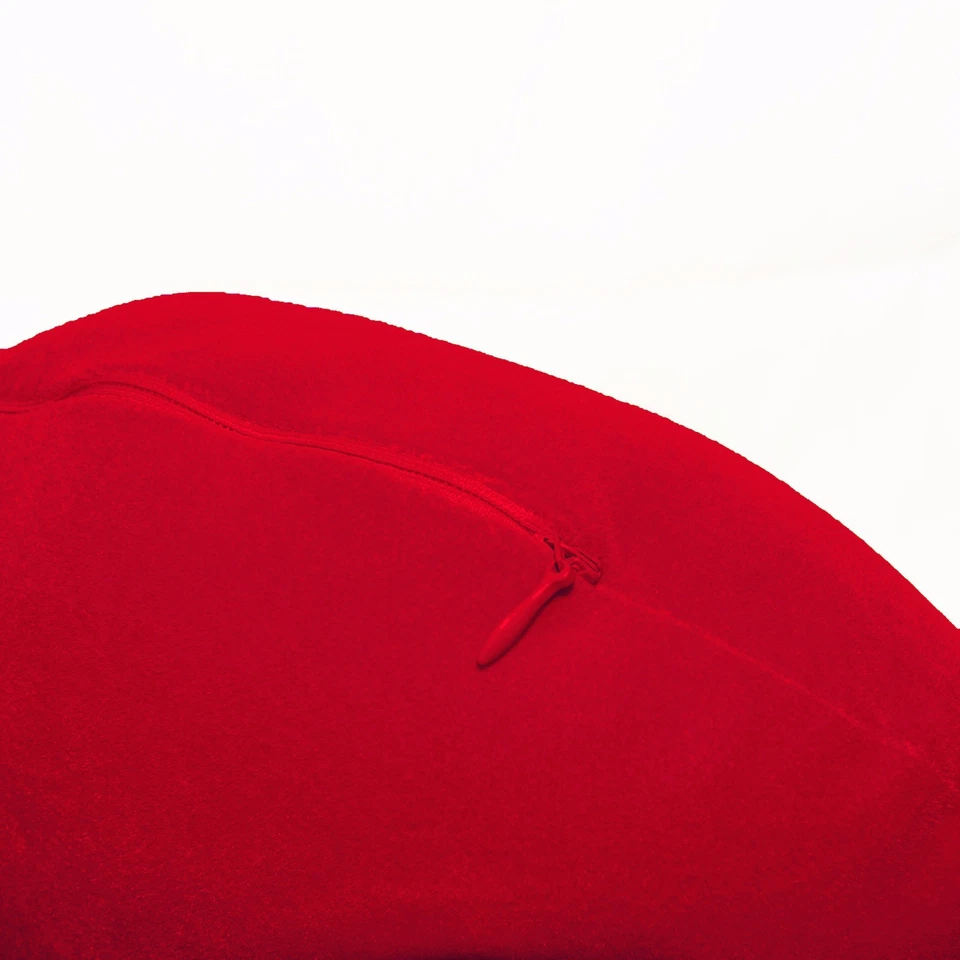 mb55n Red Plain Round Velvet Style Cushion Cover/Pillow Case*Custom Size - Image 2 of 4