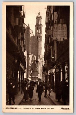 Barcelona Basilica de Santa Maria Del Mar Spain Postcard UNPOSTED